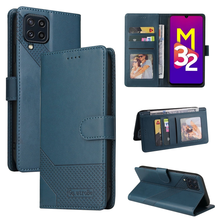 GQUTROBE Skin Feel Magnetic Leather Phone Case – Wear-resistant, Magnetic, Card Slot, For Samsung Galaxy M31, For Samsung Galaxy M32, For Samsung Galaxy Note8, For Samsung Galaxy Note9 For Samsung Galaxy M32 Blue