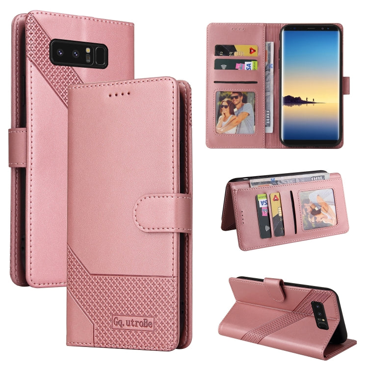 GQUTROBE Skin Feel Magnetic Leather Phone Case – Wear-resistant, Magnetic, Card Slot, For Samsung Galaxy M31, For Samsung Galaxy M32, For Samsung Galaxy Note8, For Samsung Galaxy Note9 For Samsung Galaxy Note8 Rose Gold