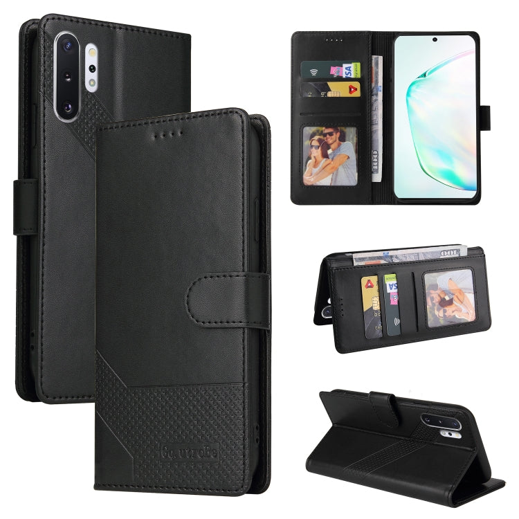 GQUTROBE Skin Feel Magnetic Leather Phone Case – Wear-resistant, Magnetic, Card Slot, For Samsung Galaxy Note10+, For Samsung Galaxy Note20, For Samsung Galaxy Note20 Ultra, For Samsung Galaxy S8 For Samsung Galaxy Note10+ Black