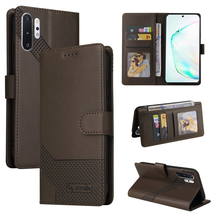 GQUTROBE Skin Feel Magnetic Leather Phone Case – Wear-resistant, Magnetic, Card Slot, For Samsung Galaxy Note10+, For Samsung Galaxy Note20, For Samsung Galaxy Note20 Ultra, For Samsung Galaxy S8 For Samsung Galaxy Note10+ Brown