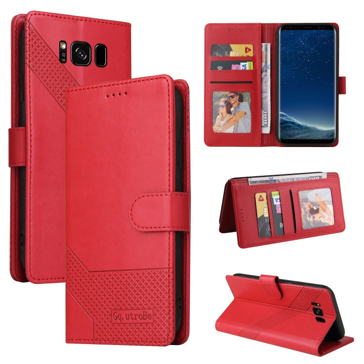 GQUTROBE Skin Feel Magnetic Leather Phone Case – Wear-resistant, Magnetic, Card Slot, For Samsung Galaxy Note10+, For Samsung Galaxy Note20, For Samsung Galaxy Note20 Ultra, For Samsung Galaxy S8 For Samsung Galaxy S8 Red