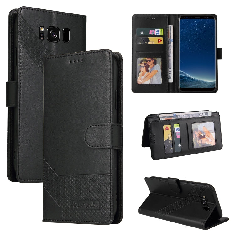 GQUTROBE Skin Feel Magnetic Leather Phone Case – Wear-resistant, Magnetic, Card Slot, For Samsung Galaxy Note10+, For Samsung Galaxy Note20, For Samsung Galaxy Note20 Ultra, For Samsung Galaxy S8 For Samsung Galaxy S8 Black