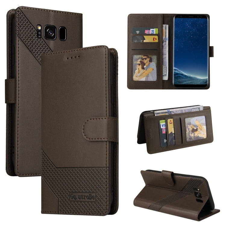 GQUTROBE Skin Feel Magnetic Leather Phone Case – Wear-resistant, Magnetic, Card Slot, For Samsung Galaxy Note10+, For Samsung Galaxy Note20, For Samsung Galaxy Note20 Ultra, For Samsung Galaxy S8 For Samsung Galaxy S8 Brown