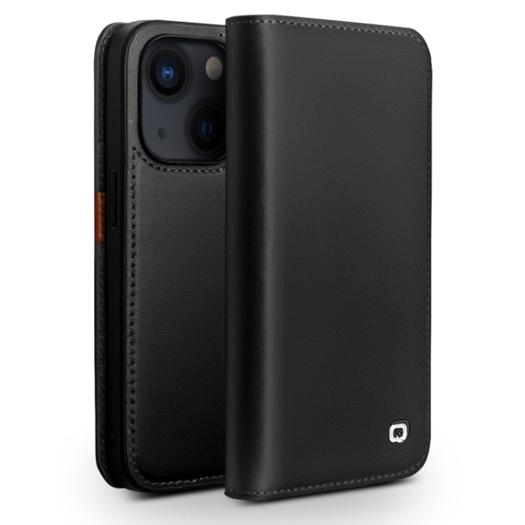 QIALINO Business Horizontal Flip PU Phone Case, For iPhone 14, For iPhone 14 Plus, For iPhone 14 Pro Max For iPhone 14 Black
