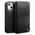 QIALINO Horizontal Flip Leather Phone Case, For iPhone 14, For iPhone 14 Plus, For iPhone 14 Pro, For iPhone 14 Pro Max For iPhone 14 Black