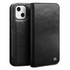 QIALINO Horizontal Flip Leather Phone Case, For iPhone 14, For iPhone 14 Plus, For iPhone 14 Pro, For iPhone 14 Pro Max For iPhone 14 Black