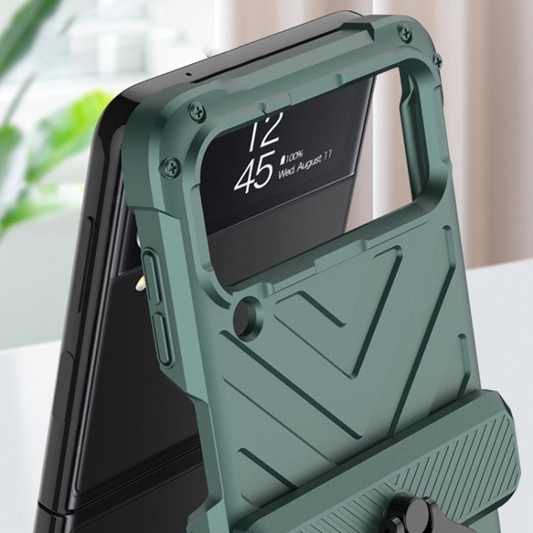 GKK Sliding Camshield Magnetic Armor Flip Phone Case with Ring Holder, For Samsung Galaxy Z Flip4