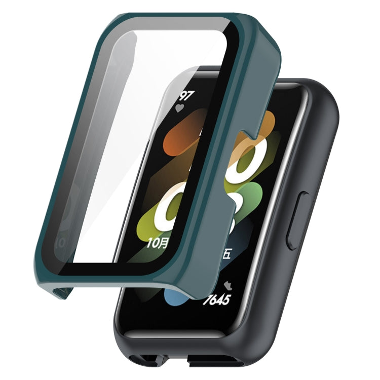 PC + Tempered Film Integrated Protective Watch Case – Durable Build, Easy to Use, For Huawei Watch Fit Mini, For Xplora X5 Play Children Watch For Huawei Watch Fit Mini Pine Green
