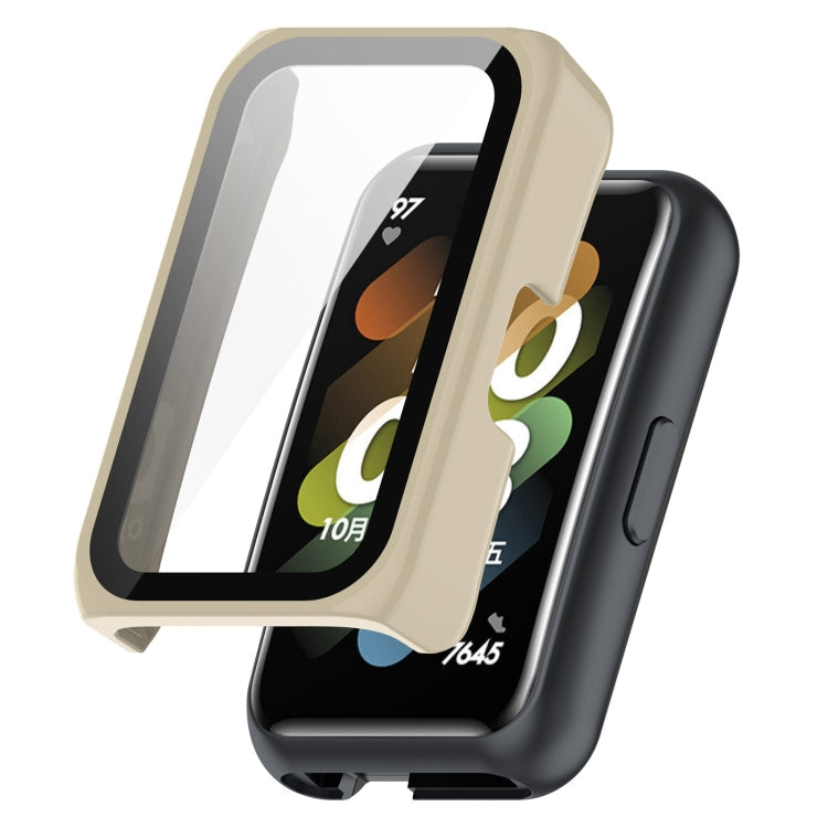 PC + Tempered Film Integrated Protective Watch Case – Durable Build, Easy to Use, For Huawei Watch Fit Mini, For Xplora X5 Play Children Watch For Huawei Watch Fit Mini Ivory White