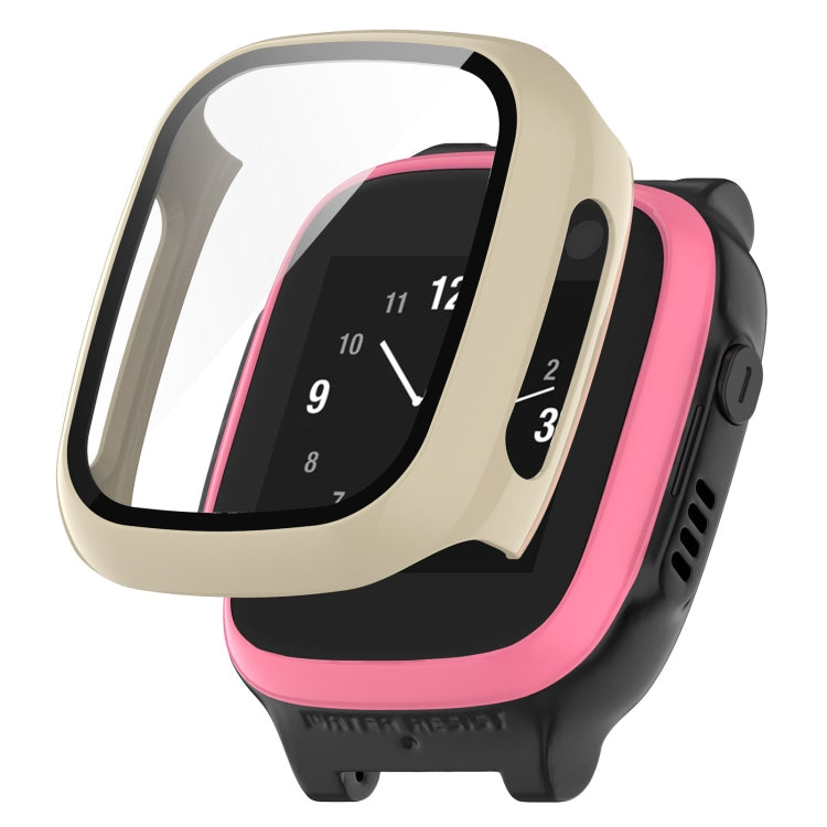 PC + Tempered Film Integrated Protective Watch Case – Durable Build, Easy to Use, For Huawei Watch Fit Mini, For Xplora X5 Play Children Watch For Xplora X5 Play Children Watch Ivory White