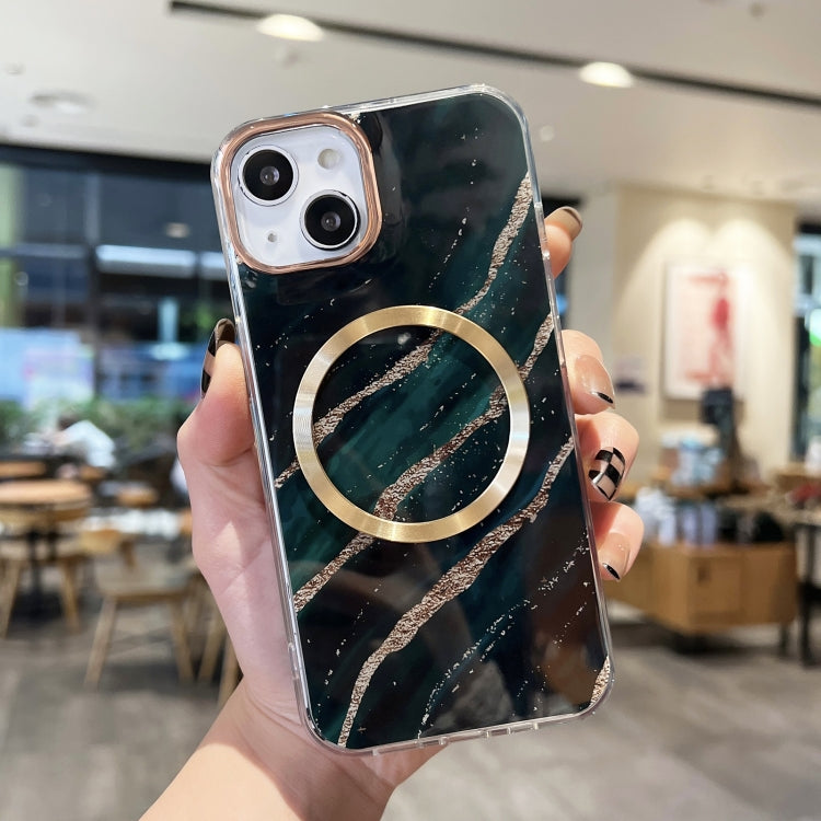 Gilt Marble Magsafe Phone Case, For iPhone 13, For iPhone 12, For iPhone 12 Pro, For iPhone 12 Pro Max, For iPhone 11, For iPhone 11 Pro Max For iPhone 13 Dark Green Black