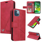 GQUTROBE Right Angle Leather Phone Case, For iPhone 13, For iPhone 13 mini, For iPhone 13 Pro, For iPhone 13 Pro Max For iPhone 13 Red