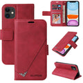 GQUTROBE Right Angle Leather Phone Case, For iPhone 11 Pro, For iPhone 11 Pro Max, For iPhone X / XS, For iPhone XR For iPhone 11 Pro Red