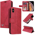 GQUTROBE Right Angle Leather Phone Case, For iPhone XS Max, For iPhone 7 Plus / 8 Plus, For iPhone 6 Plus / 6s Plus, For iPhone 6 / 6S For iPhone XS Max Red