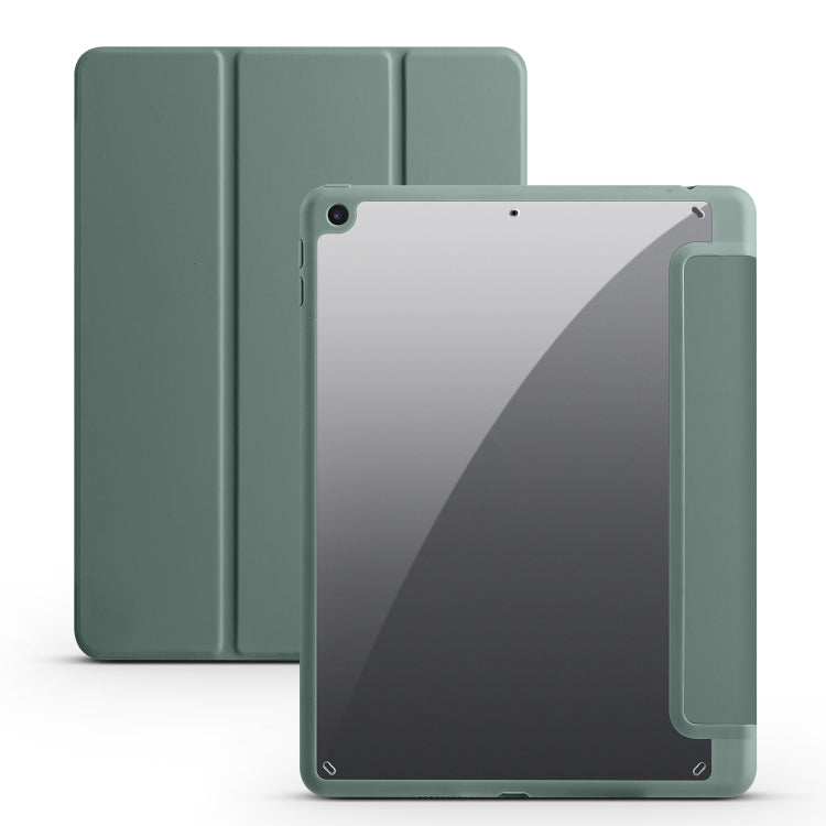 Acrylic 3-folding Smart Leather Tablet Case, For iPad 9.7 2018/2017, For iPad 10.2 2021/2020/2019, For iPad Air 2022/2020/Pro 11 2021/2020/2018 For iPad 9.7 2018 2017 Dark Green
