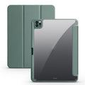 Acrylic 3-folding Smart Leather Tablet Case, For iPad Air 13 2024 / Pro 12.9 2022 / 2021/2020/2018, For Samsung Galaxy Tab S6 Lite 2020/2022 For iPad Air 13 2024 Pro 12.9 2022 2021 2020 2018 Dark Green