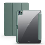 Acrylic 3-folding Smart Leather Tablet Case, For iPad Air 13 2024 / Pro 12.9 2022 / 2021/2020/2018, For Samsung Galaxy Tab S6 Lite 2020/2022 For iPad Air 13 2024 Pro 12.9 2022 2021 2020 2018 Dark Green