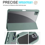 Acrylic 3-folding Smart Leather Tablet Case, For iPad Air 13 2024 / Pro 12.9 2022 / 2021/2020/2018, For Samsung Galaxy Tab S6 Lite 2020/2022