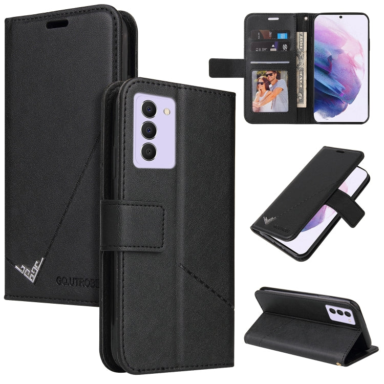 GQUTROBE Right Angle Leather Phone Case – Wear-resistant, Card Slot, Kickstand, For Samsung Galaxy S20 Ultra, For Samsung Galaxy S21 FE 5G, For Samsung Galaxy S20 FE, For Samsung Galaxy Note20 For Samsung Galaxy S21 FE 5G Black