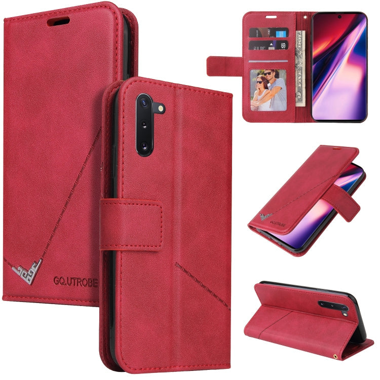 GQUTROBE Right Angle Leather Phone Case – Wear-resistant, Card Slot, Kickstand, For Samsung Galaxy Note20 Ultra, For Samsung Galaxy Note10, For Samsung Galaxy Note10+, For Samsung Galaxy A82 5G For Samsung Galaxy Note10 Red