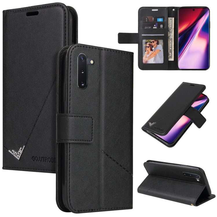 GQUTROBE Right Angle Leather Phone Case – Wear-resistant, Card Slot, Kickstand, For Samsung Galaxy Note20 Ultra, For Samsung Galaxy Note10, For Samsung Galaxy Note10+, For Samsung Galaxy A82 5G For Samsung Galaxy Note10 Black