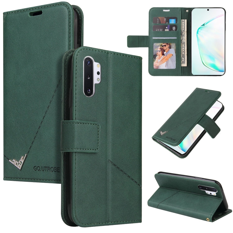 GQUTROBE Right Angle Leather Phone Case – Wear-resistant, Card Slot, Kickstand, For Samsung Galaxy Note20 Ultra, For Samsung Galaxy Note10, For Samsung Galaxy Note10+, For Samsung Galaxy A82 5G For Samsung Galaxy Note10+ Green