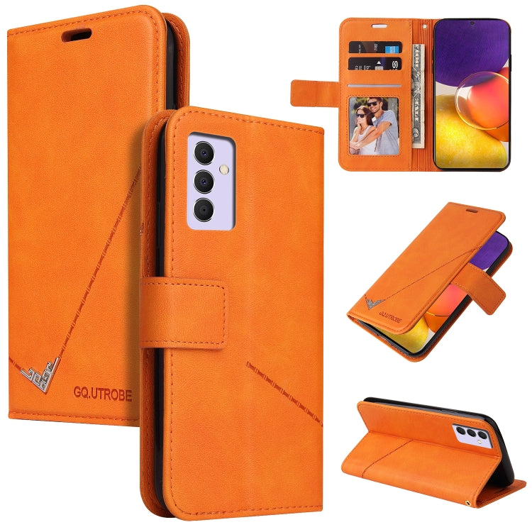 GQUTROBE Right Angle Leather Phone Case – Wear-resistant, Card Slot, Kickstand, For Samsung Galaxy Note20 Ultra, For Samsung Galaxy Note10, For Samsung Galaxy Note10+, For Samsung Galaxy A82 5G For Samsung Galaxy A82 5G Orange