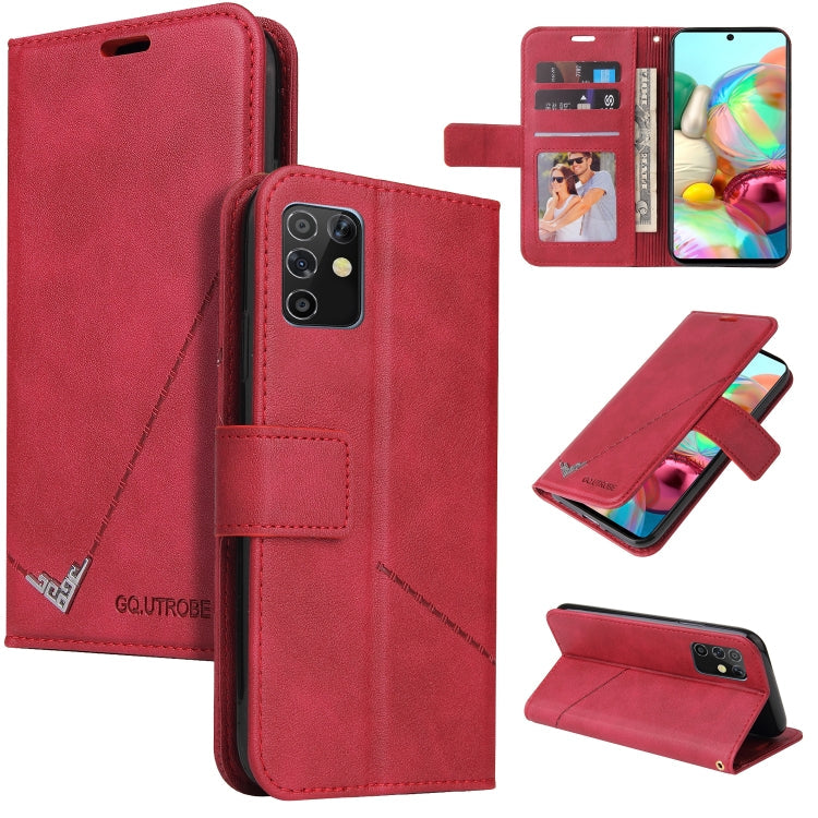GQUTROBE Right Angle Leather Phone Case – Wear-resistant, Card Slot, Kickstand, For Samsung Galaxy A21s, For Samsung Galaxy Note10 Lite / A81, For Samsung Galaxy A71, For Samsung Galaxy A51 For Samsung Galaxy Note10 Lite A81 Red