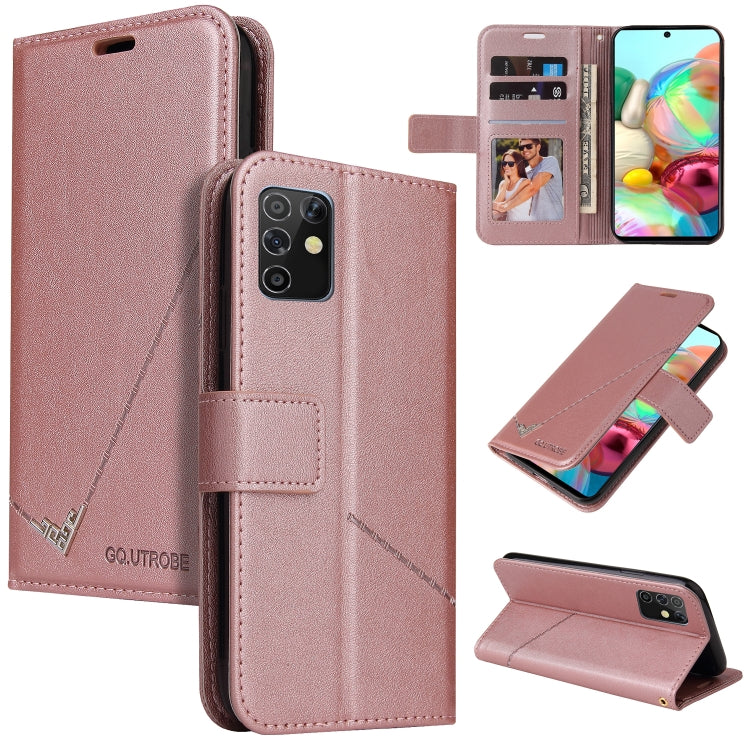 GQUTROBE Right Angle Leather Phone Case – Wear-resistant, Card Slot, Kickstand, For Samsung Galaxy A21s, For Samsung Galaxy Note10 Lite / A81, For Samsung Galaxy A71, For Samsung Galaxy A51 For Samsung Galaxy Note10 Lite A81 Rose Gold