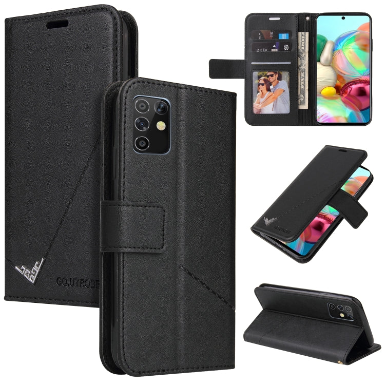 GQUTROBE Right Angle Leather Phone Case – Wear-resistant, Card Slot, Kickstand, For Samsung Galaxy A21s, For Samsung Galaxy Note10 Lite / A81, For Samsung Galaxy A71, For Samsung Galaxy A51 For Samsung Galaxy Note10 Lite A81 Black