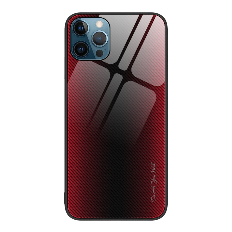 Texture Gradient Glass TPU Phone Case, For iPhone 12 Pro Max, For iPhone 11, For iPhone 11 Pro Max, For iPhone XR For iPhone 12 Pro Max Red