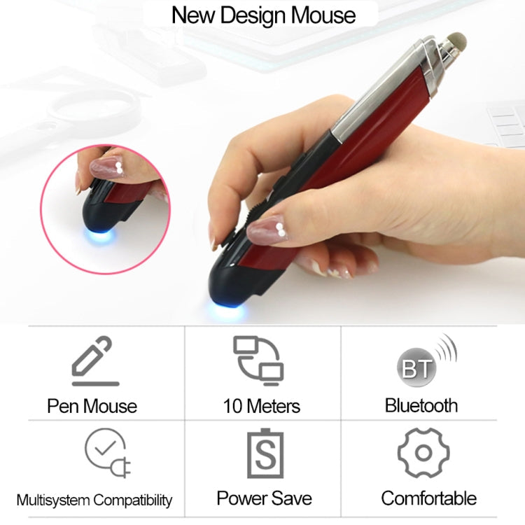PR-08 Multifunctional Wireless Bluetooth Pen Mouse Capacitive Pen Mouse, 4-keys(White), 4-keys(Blue), 4-keys(Grey), 4-keys(Red), 4-keys(Black) – Bluetooth