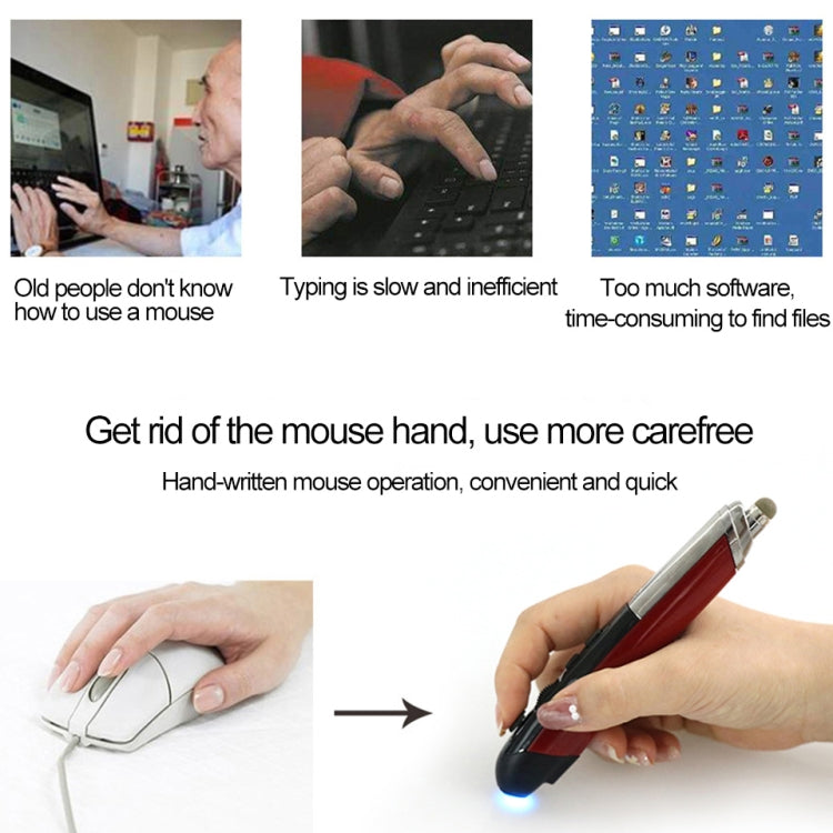 PR-08 Multifunctional Wireless Bluetooth Pen Mouse Capacitive Pen Mouse, 4-keys(White), 4-keys(Blue), 4-keys(Grey), 4-keys(Red), 4-keys(Black) – Bluetooth