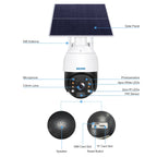 ESCAM QF724 3MP 24h Recording Cloud Storage PT 4G PIR Alarm IP Camera with Solar Panel, US Plug, EU Plug – Waterproof