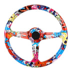 35cm Car Racing Graffiti ABS Steering Wheel Style 2
