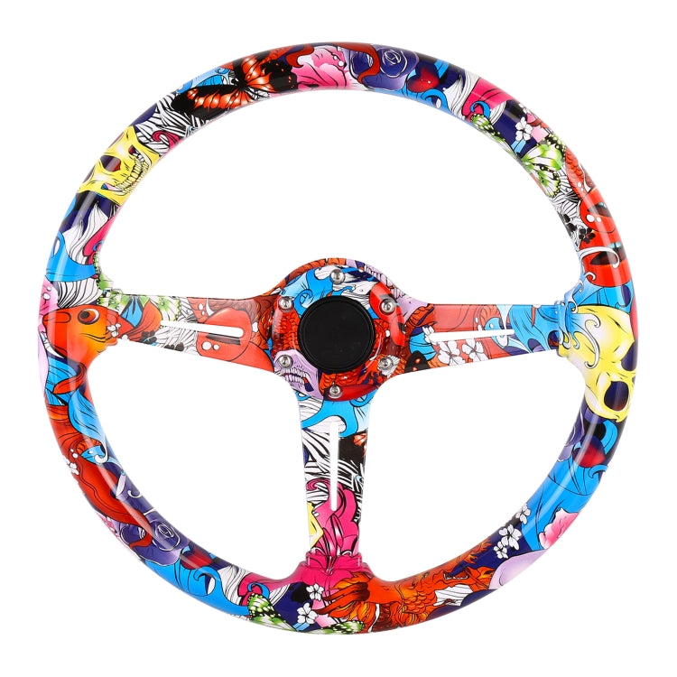 35cm Car Racing Graffiti ABS Steering Wheel Style 2