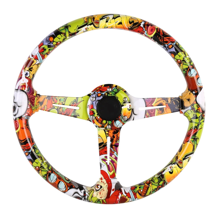 35cm Car Racing Graffiti ABS Steering Wheel – Durable Build, Easy to Use Style 3