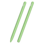 3 in 1 Striped Liquid Silicone Stylus Case with Two Tip Caps – Magnetic, For Apple Pencil 1, For Apple Pencil 2 For Apple Pencil 1 Matcha Green