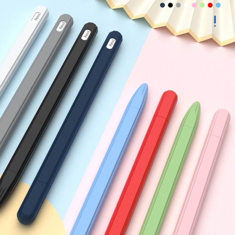 3 in 1 Striped Liquid Silicone Stylus Case with Two Tip Caps – Magnetic, For Apple Pencil 1, For Apple Pencil 2