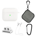 5 in 1 Silicone Earphone Protective Case + Earphone Bag + Earphones Buckle + Hook + Anti-lost Rope Set, For AirPods 3 For AirPods 3 White