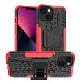 Tire Texture TPU + PC Phone Case with Holder, For iPhone 14, For iPhone 14 Plus, For iPhone 14 Pro For iPhone 14 Red