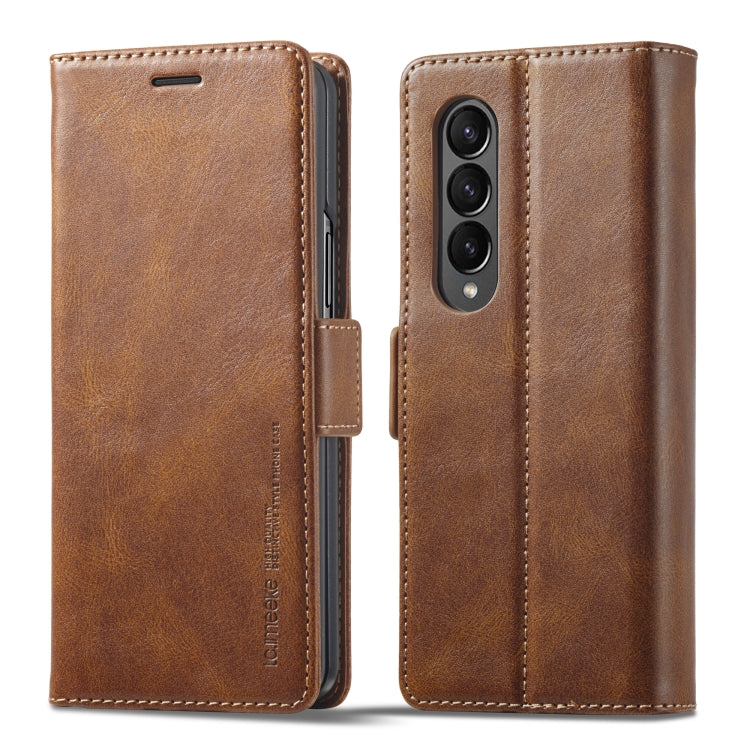 LC.IMEEKE RFID Anti-theft Leather Phone Case, For Samsung Galaxy Z Fold4 5G, For Samsung Galaxy Z Flip4 5G, For Samsung Galaxy Z Flip3 5G For Samsung Galaxy Z Fold4 5G Brown