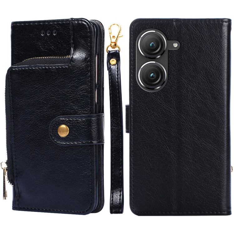 Zipper Bag Leather Phone Case – Card Slot, Leather, TPU, For OnePlus Ace Pro 5G, For Xiaomi Redmi K50 Ultra/Xiaomi 12T/Xiaomi 12T Pro, For Asus Zenfone 9, For Huawei nova Y90 4G For Asus Zenfone 9 Black