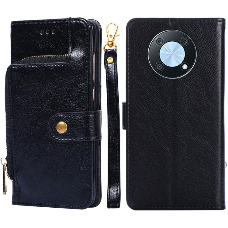 Zipper Bag Leather Phone Case – Card Slot, Leather, TPU, For OnePlus Ace Pro 5G, For Xiaomi Redmi K50 Ultra/Xiaomi 12T/Xiaomi 12T Pro, For Asus Zenfone 9, For Huawei nova Y90 4G For Huawei nova Y90 4G Black