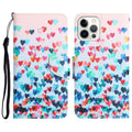 Colored Drawing Leather Phone Case, For iPhone 13 Pro Max For iPhone 13 Pro Max Heart