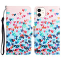 Colored Drawing Leather Phone Case, For iPhone 12 mini For iPhone 12 mini Heart