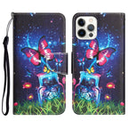 Colored Drawing Leather Phone Case – Card Slot, Leather, TPU, For iPhone 11 Pro Max