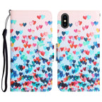 Colored Drawing Leather Phone Case, For iPhone XS Max For iPhone XS Max Heart