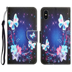 Colored Drawing Leather Phone Case – Card Slot, Leather, TPU, For iPhone XS Max