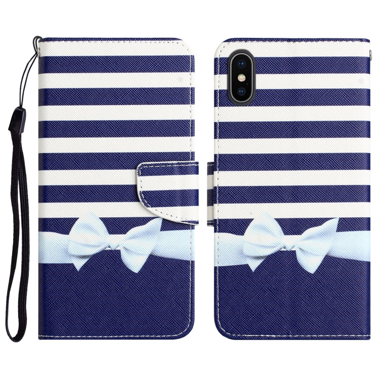 Colored Drawing Leather Phone Case – Card Slot, Leather, TPU, For iPhone XS Max
